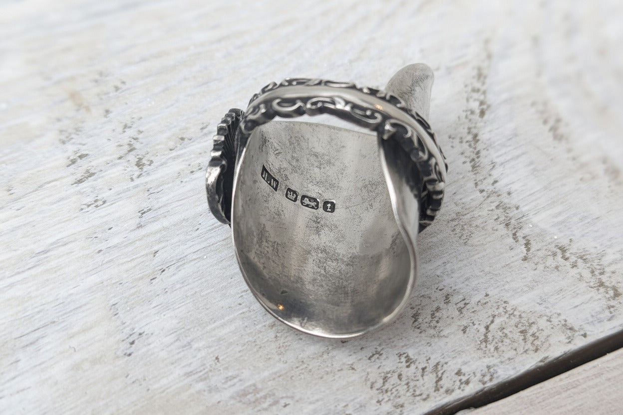 Sterling SILVER Sheffield 1911 Spoon Ring