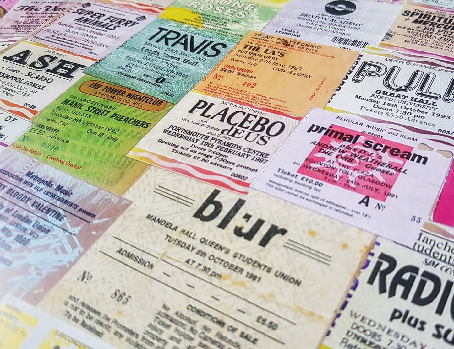 90s bands vintage tickets poster