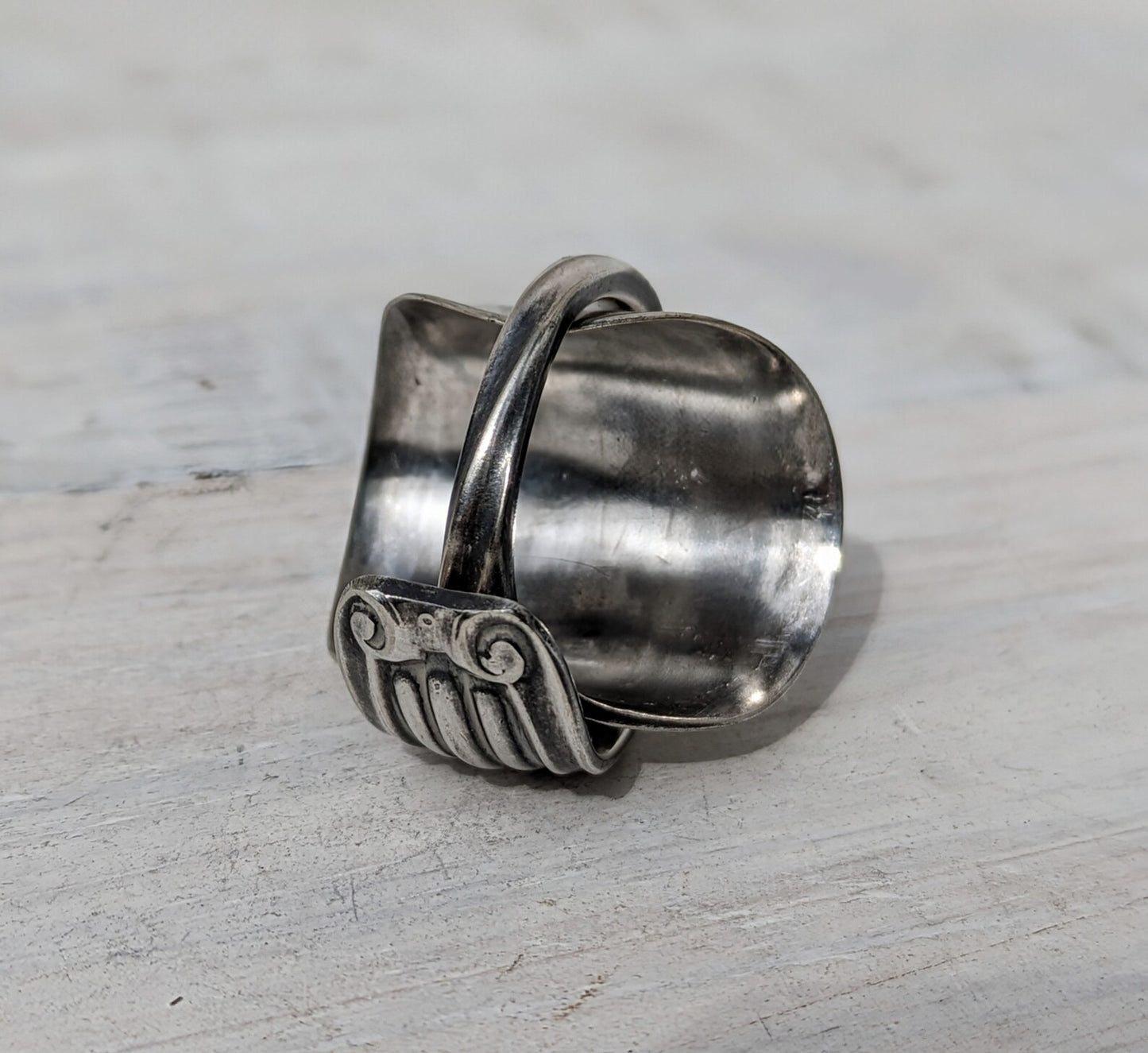 Vintage Art Deco Spoon Ring - Upcycled Boho Jewelry Fashion - Hippie