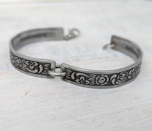 stainless steel floral bracelet