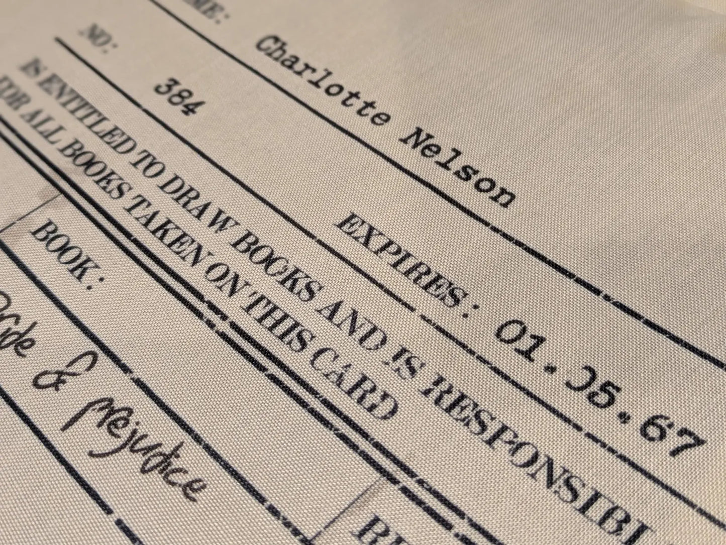 Vintage Library Card PERSONALISED Tote Shopping Bag