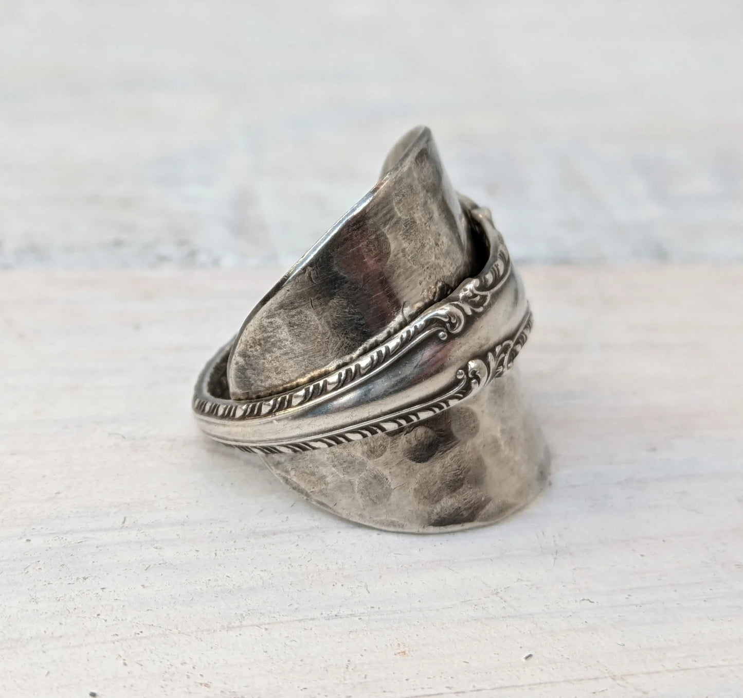 Sterling SILVER 1939 Spoon Ring - Initialled Letter M