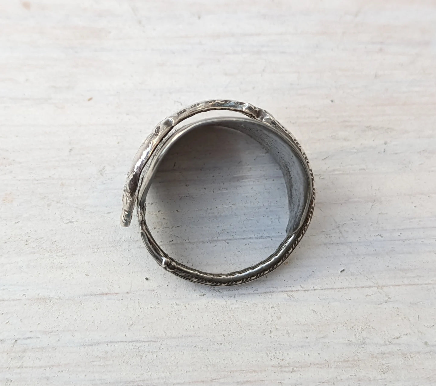 Sterling SILVER 1939 Spoon Ring - Initialled Letter M