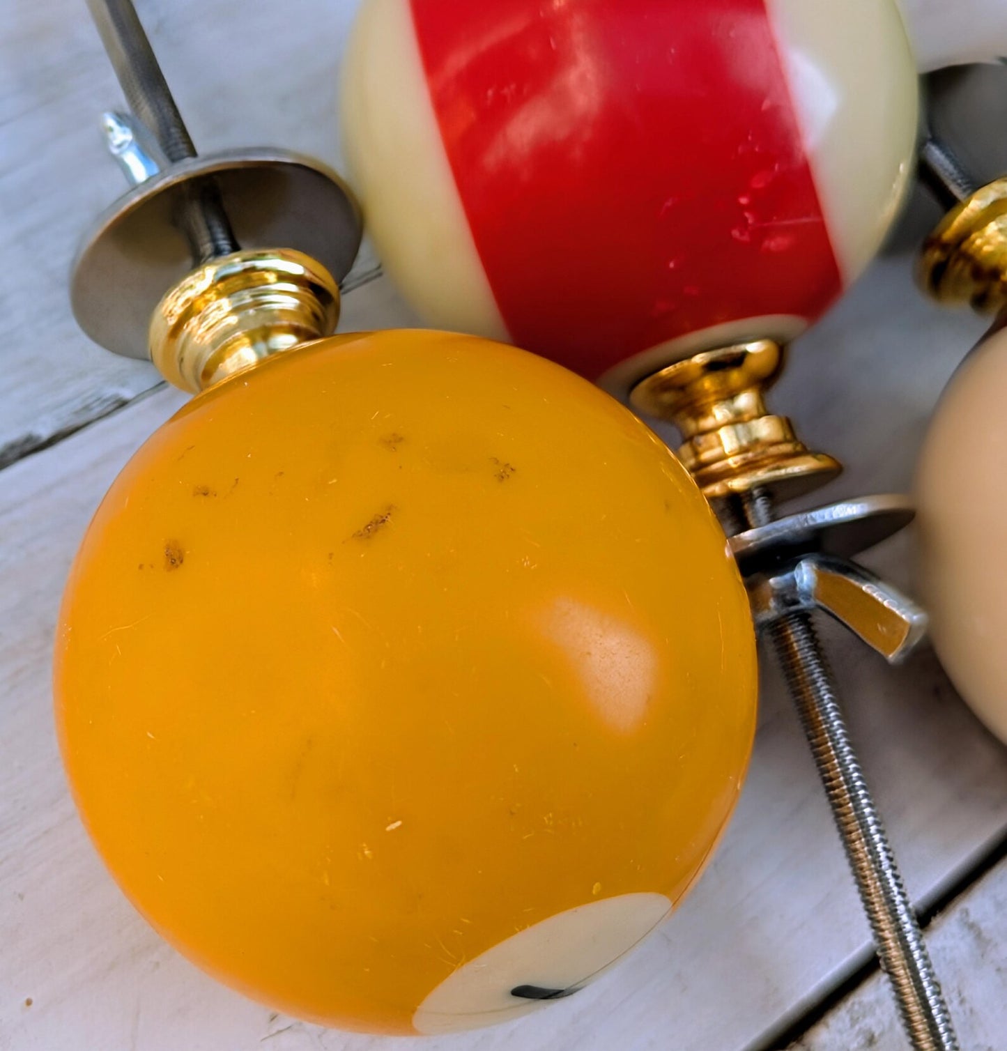Set of 4 Repurposed Pool Ball Drawer Pulls - Mancave Games Room Decor