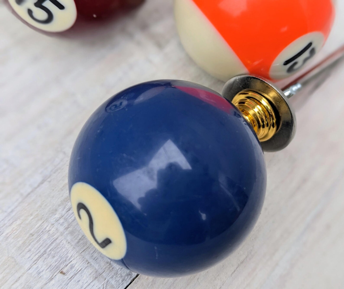 Set of 4 Repurposed Pool Ball Drawer Pulls - Mancave Games Room Decor
