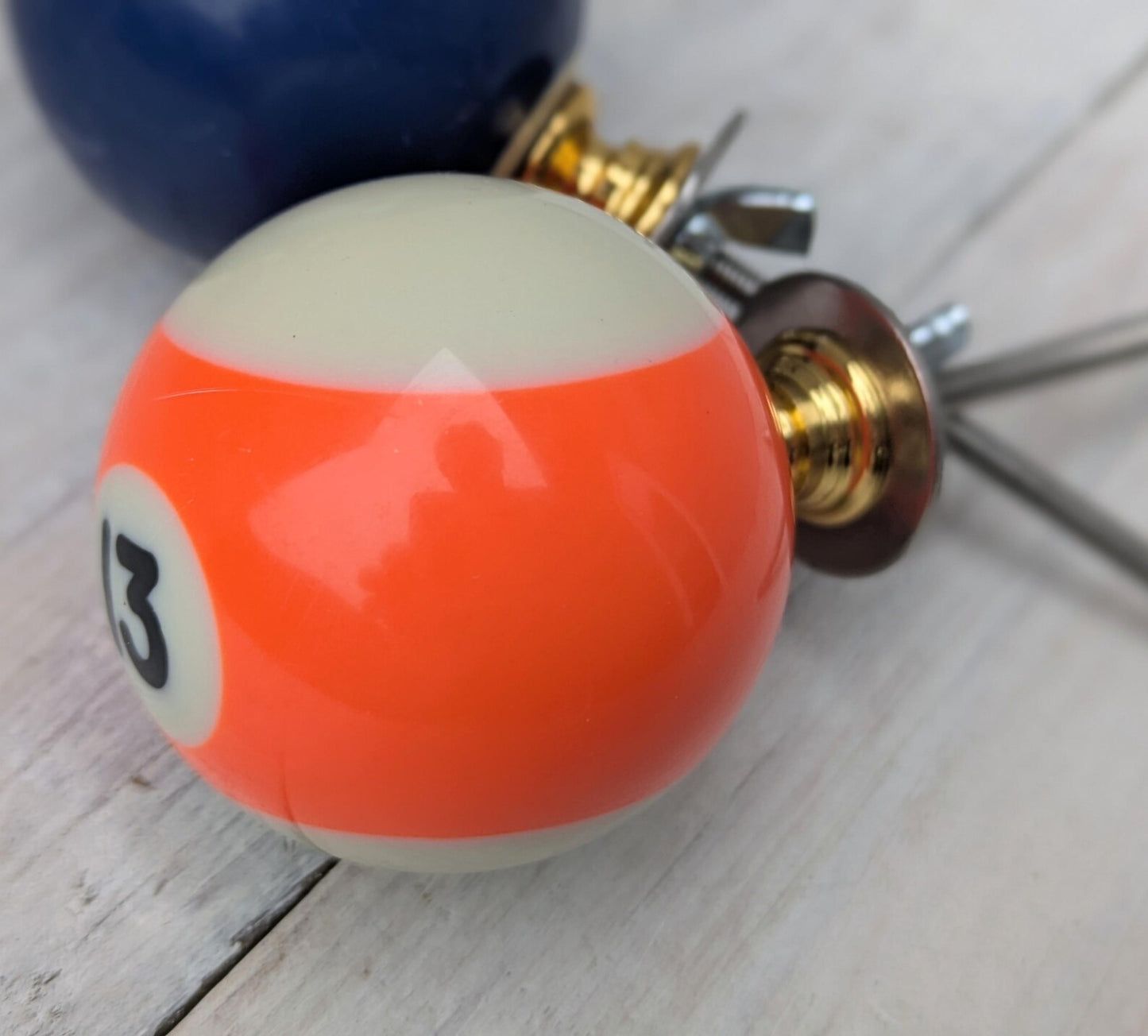 Set of 4 Repurposed Pool Ball Drawer Pulls - Mancave Games Room Decor