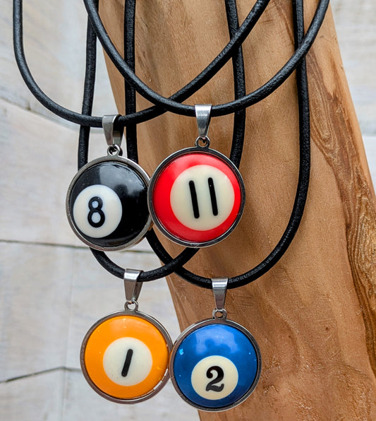 alternative hipster jewelry pool ball pendant black ball 8