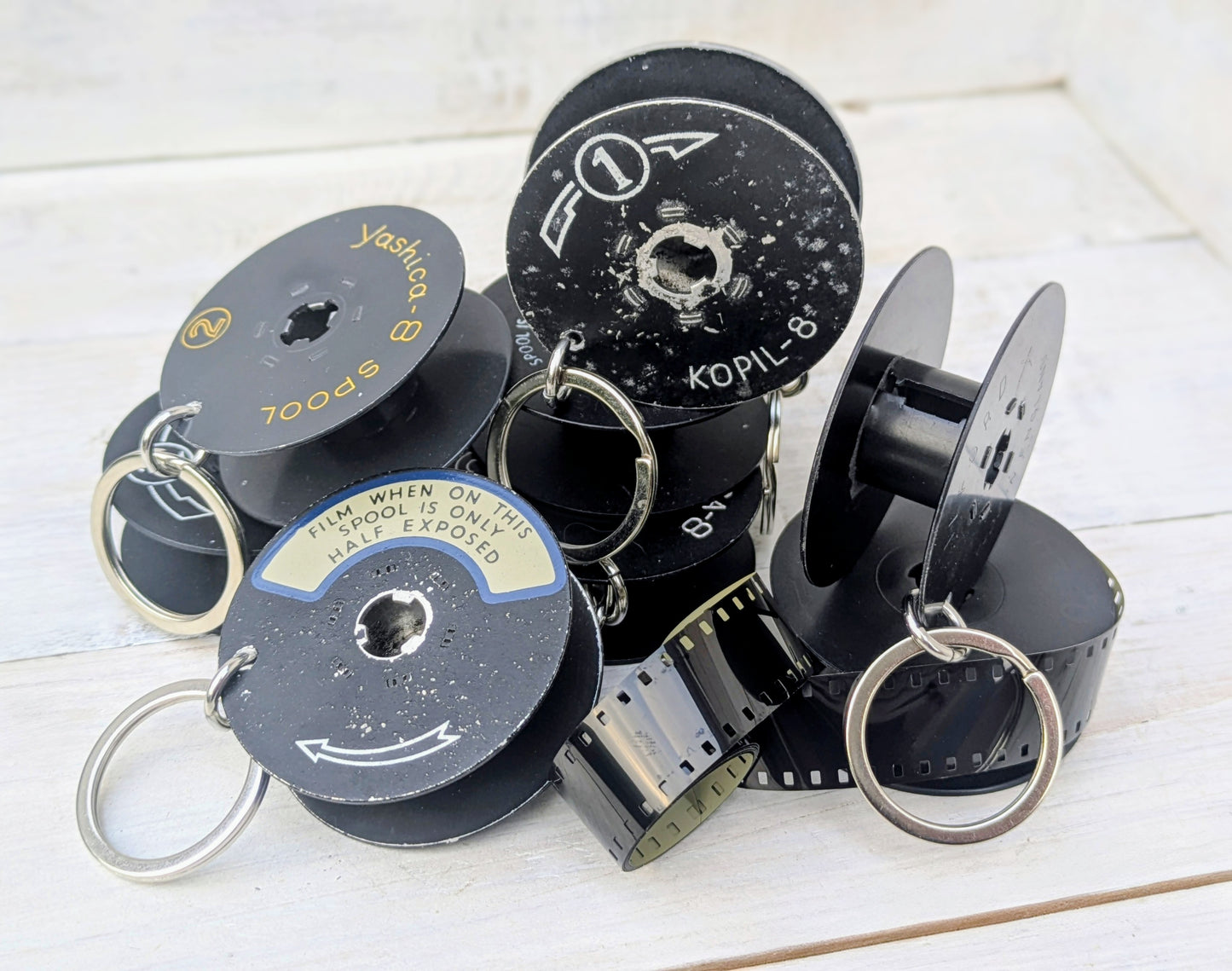 Repurposed Cine SUPER 8 Camera Film Reel Bag Charm Key Ring