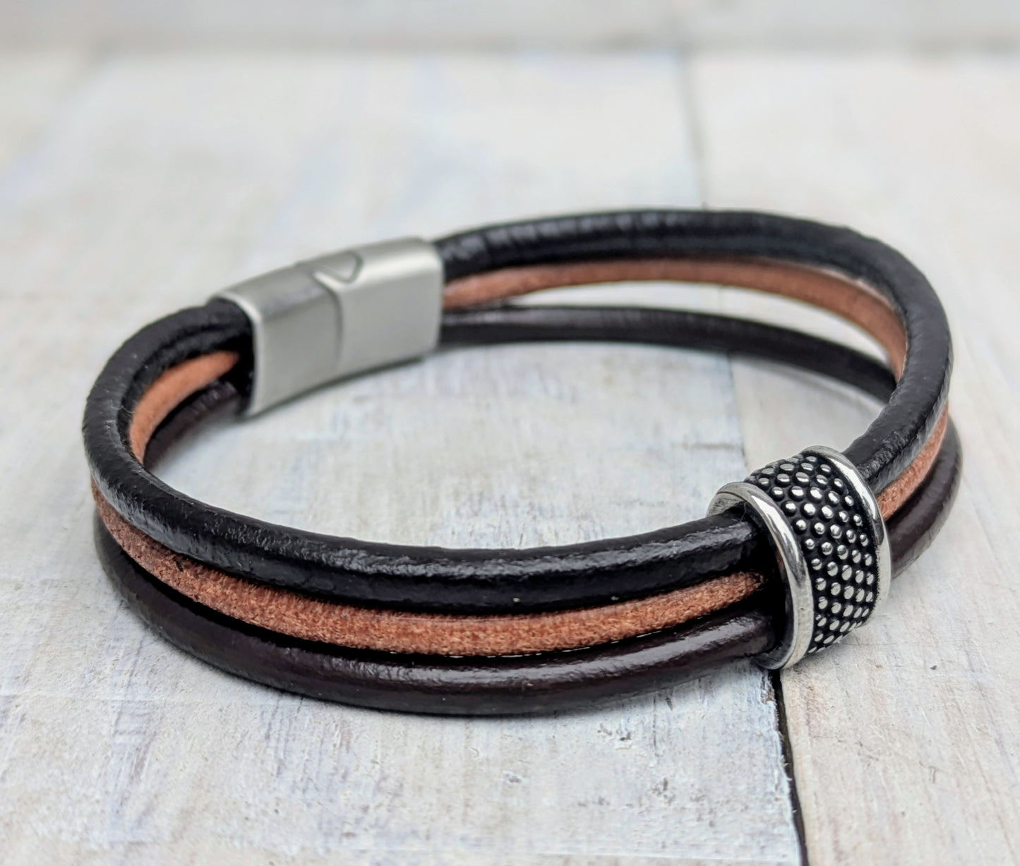 Handmade LEATHER Bracelets Mens Fashion Jewelry Boho Unisex Surfer Style