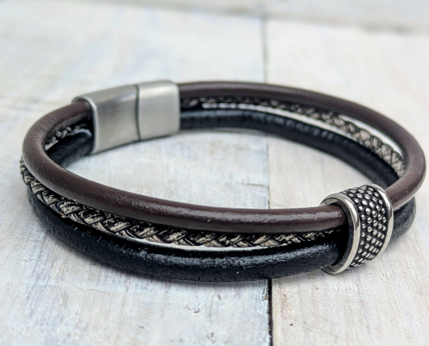 Handmade LEATHER Bracelets Mens Fashion Jewelry Boho Unisex Surfer Style