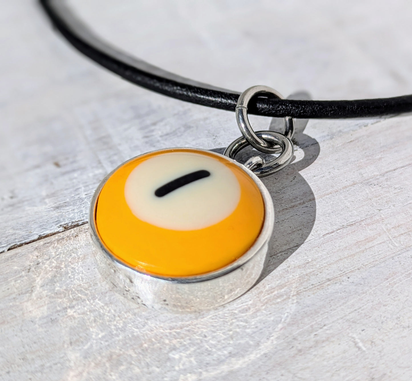POOL BALL Pendant and Necklace Repurposed Jewelry Mens Ladies Fashion