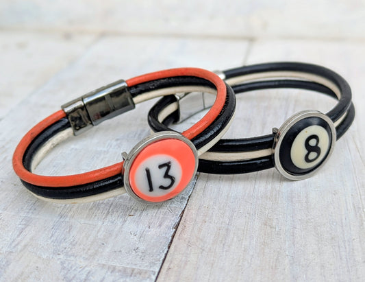 POOL BALL Leather Bracelets - Unisex Fashion Accesory