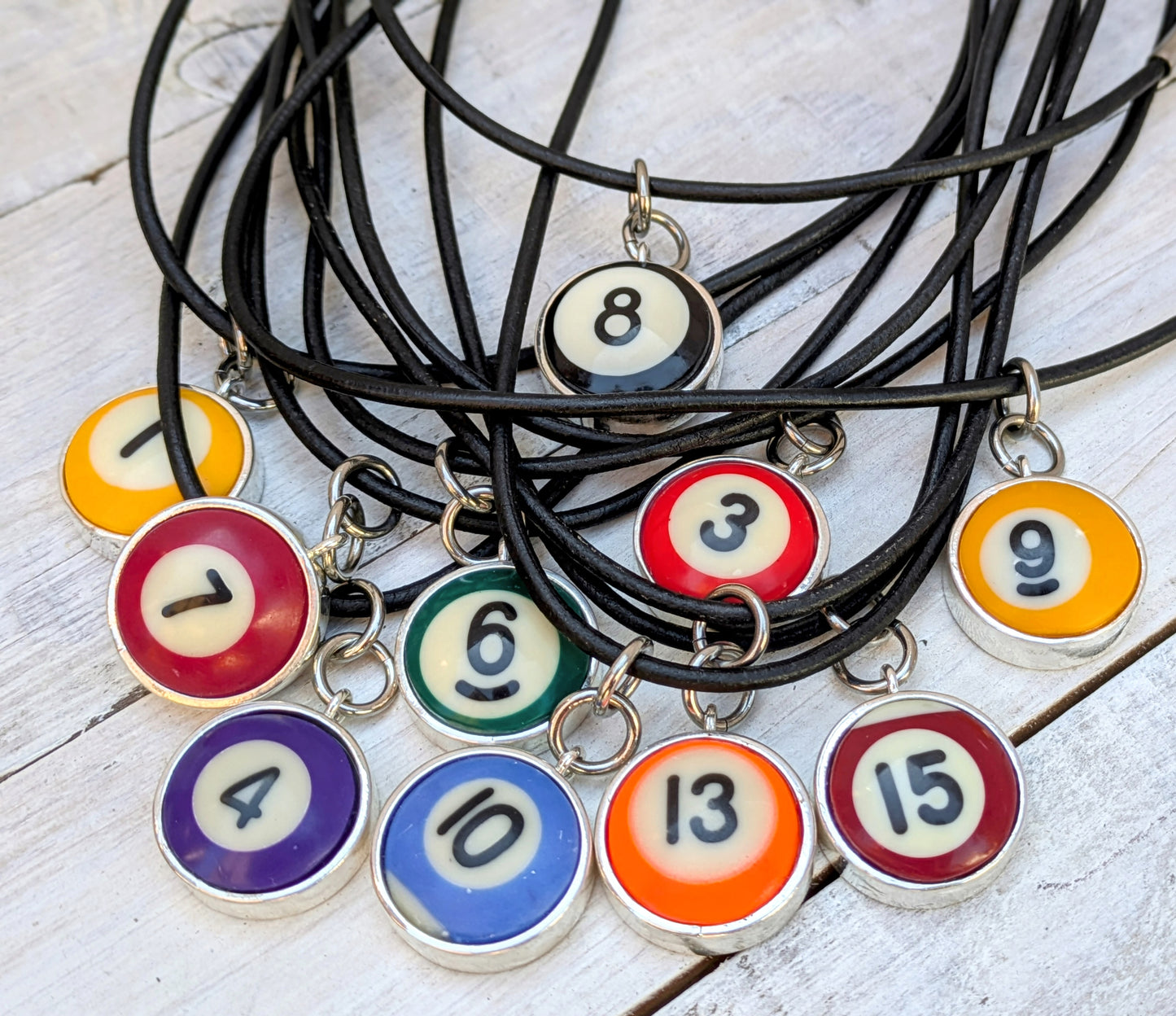 POOL BALL Pendant and Necklace Repurposed Jewelry Mens Ladies Fashion