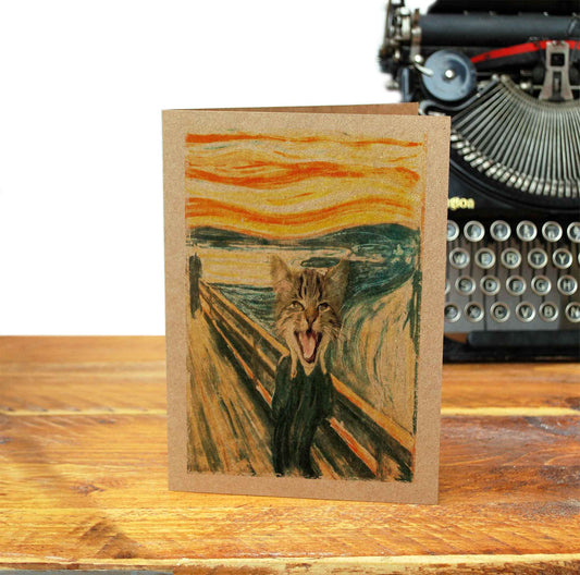 CAT SCREAM Cat Humour Greeting Card