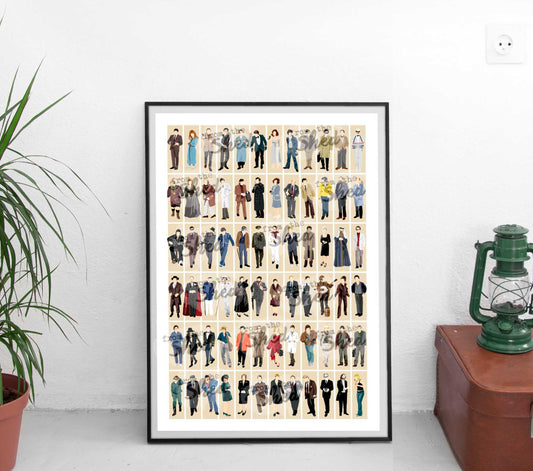 COLUMBO VILLAINS - Wall Art Print - Every Murderer from the classic TV show 1968 - 2003