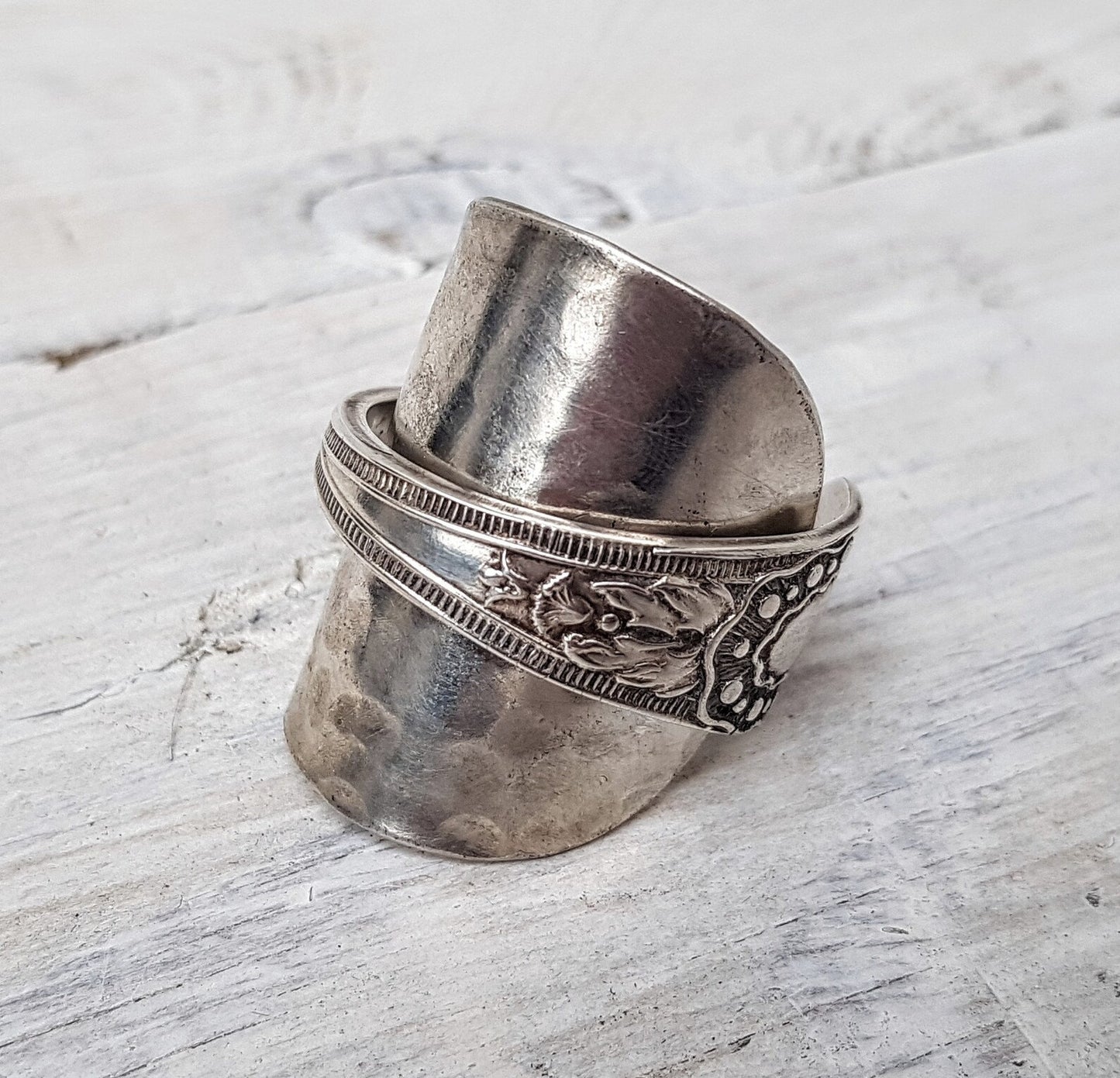 LARGE Unisex Vintage Spoon Ring - Upcycled Jewelry - Ladies / Men's - Handmade