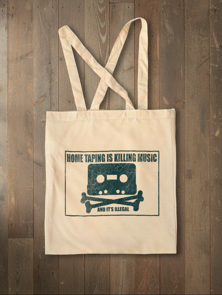 vintage piracy advert print tote shopping bag