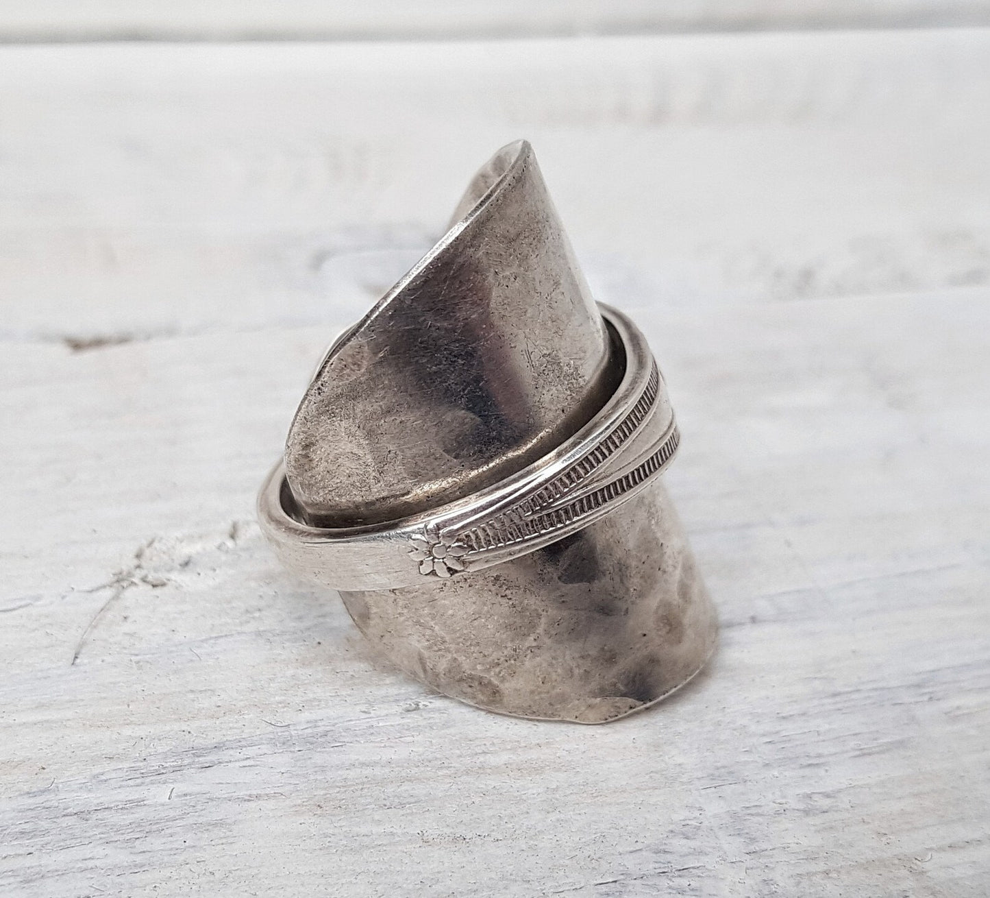 LARGE Unisex Vintage Spoon Ring - Upcycled Jewelry - Ladies / Men's - Handmade