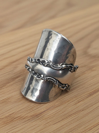 Sterling SILVER Sheffield 1911 Spoon Ring