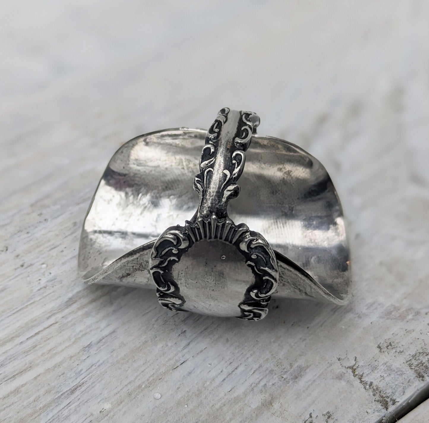 Sterling SILVER Sheffield 1911 Spoon Ring