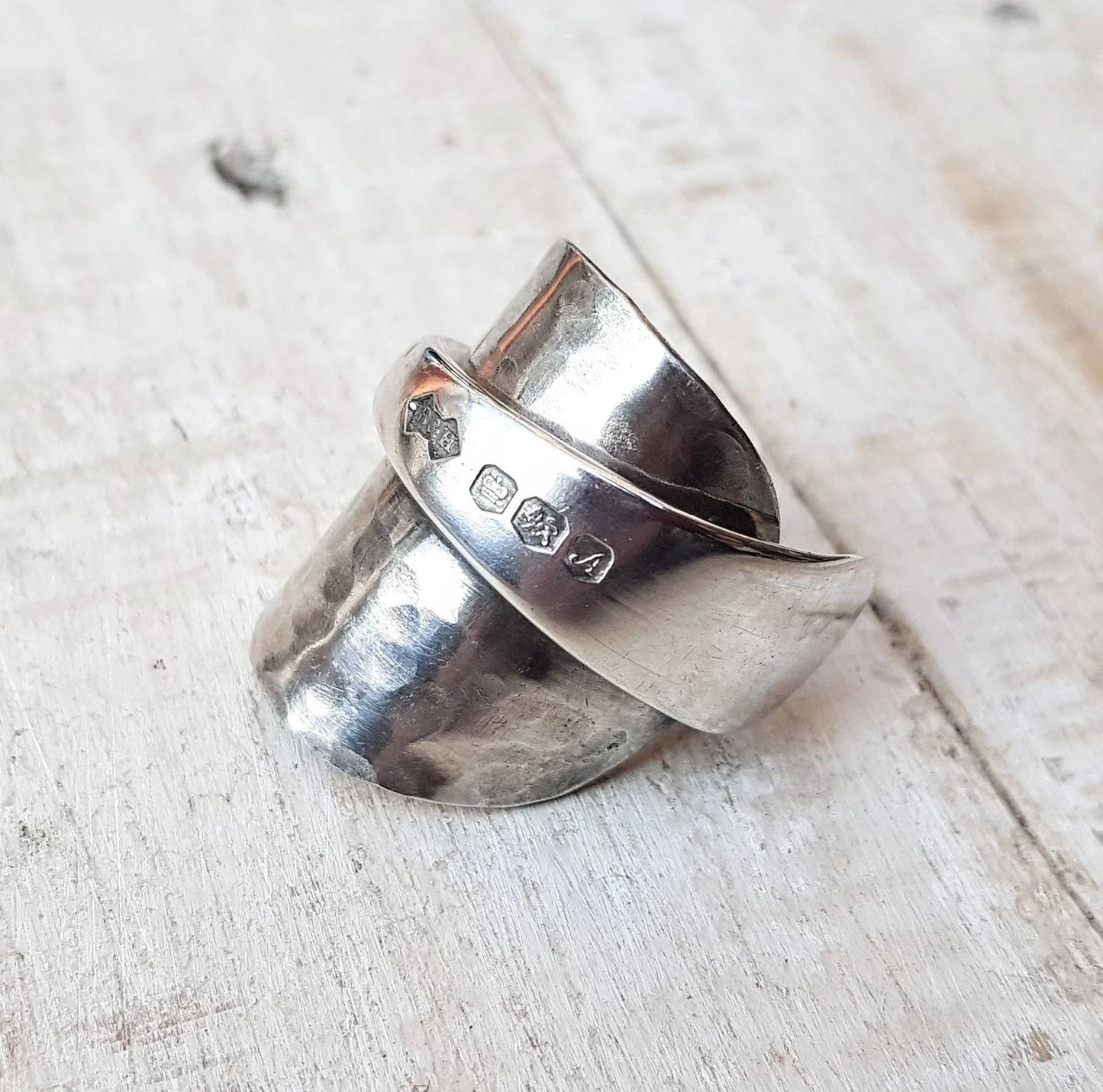 Sterling Silver Unisex - 1968 Sheffield Vintage Spoon Ring