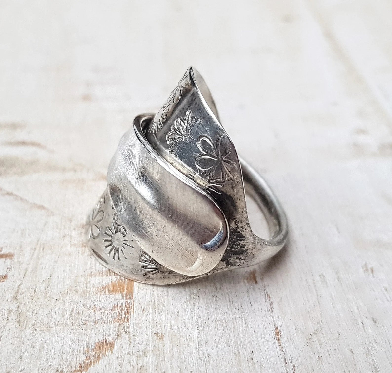 FLOWER-Pattern-Vintage-Silver-Spoon-Ring