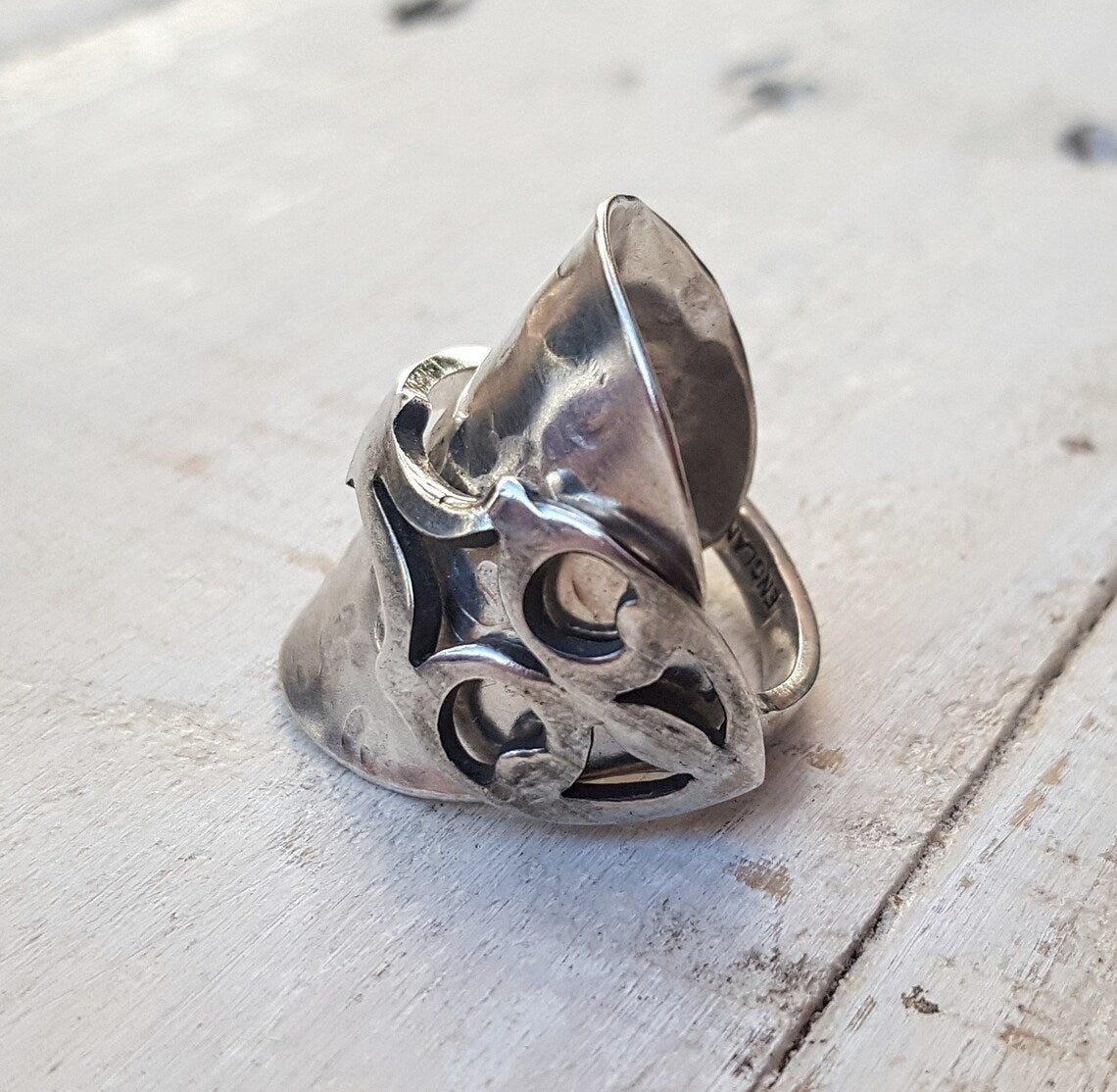 Vintage Spoon Ring - Handmade - Upcycled - Mens - Ladies Boho Floral Jewelry