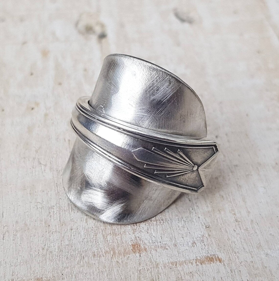 Upcycled Art Deco Spoon Ring - Vintage Men's / Ladies Jewelry