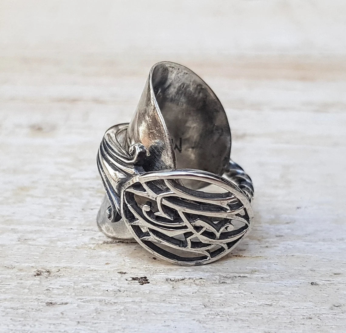 1913 Sterling Silver London Spoon Ring