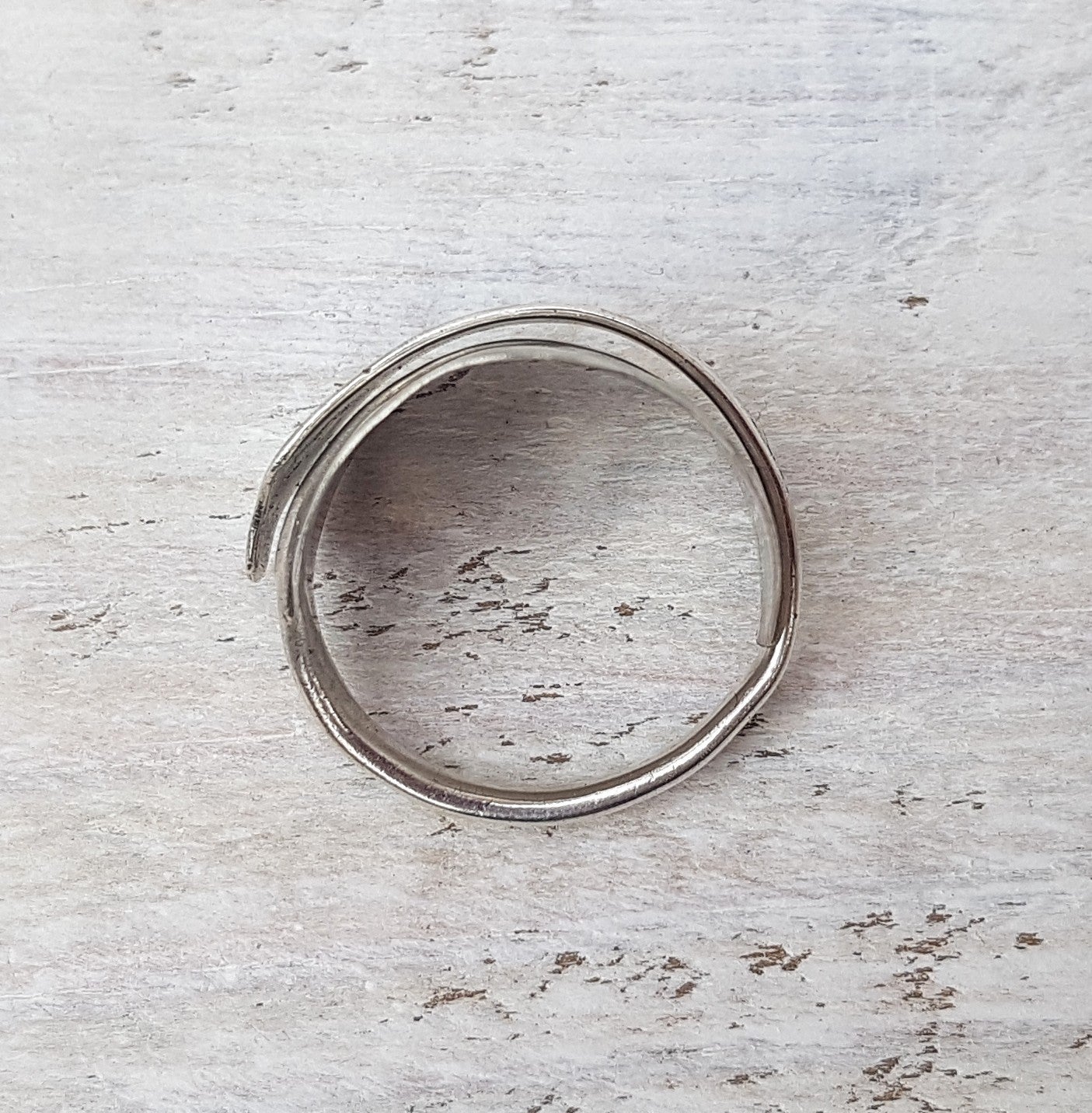 Sterling Silver - Spoon Ring - Letter D - Size T 1/2 (UK)