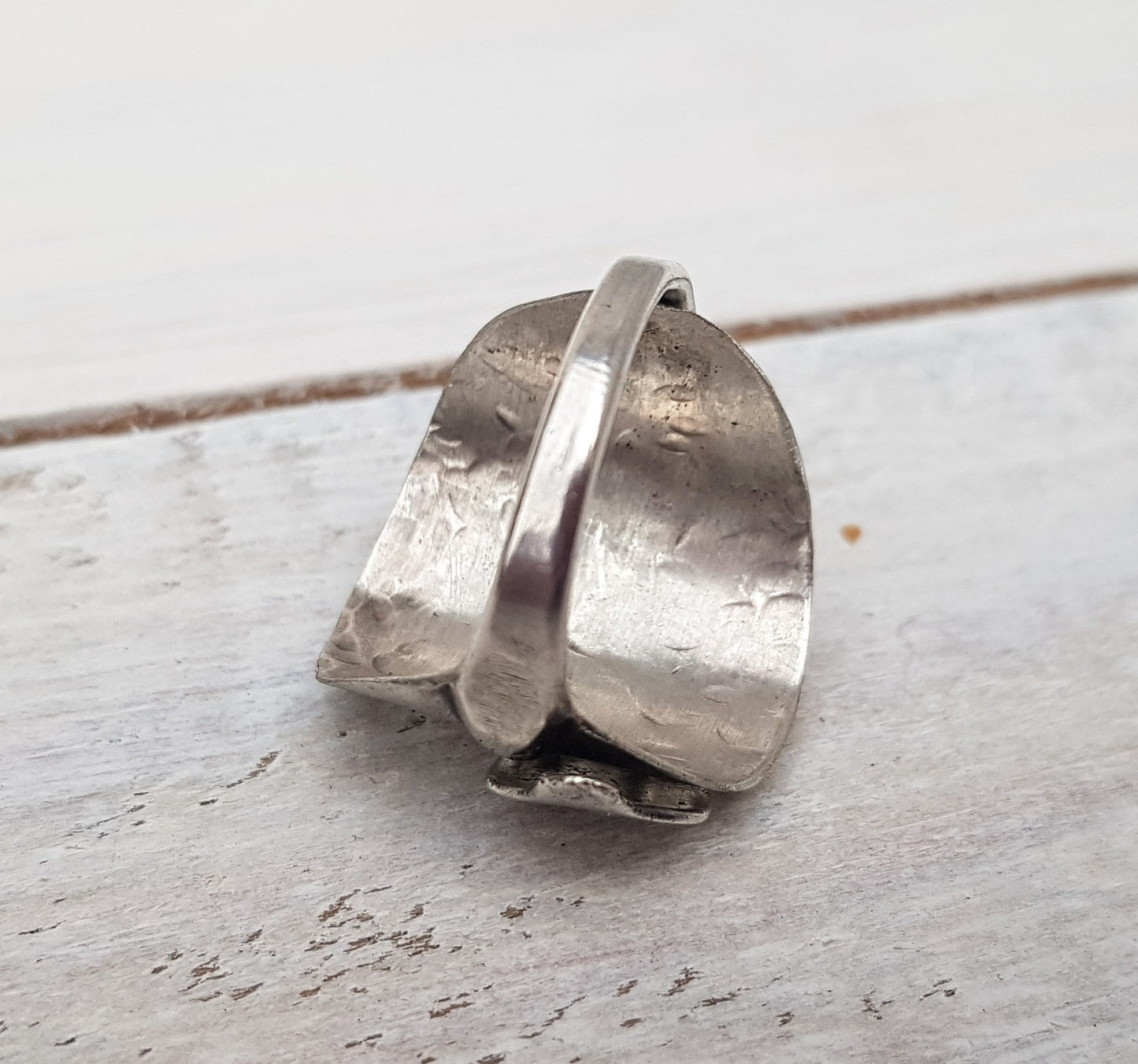 Sterling Silver - Spoon Ring - Letter D - Size T 1/2 (UK)