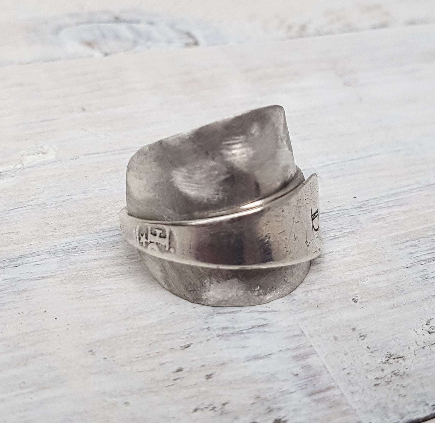 Sterling Silver - Spoon Ring - Letter D - Size T 1/2 (UK)