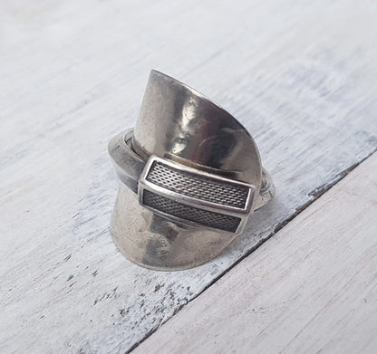 Sterling SILVER - Birmingham 1933 Art Deco Spoon Ring - Vintage - Upcycled - Boho Jewelry Fashion - Hippie