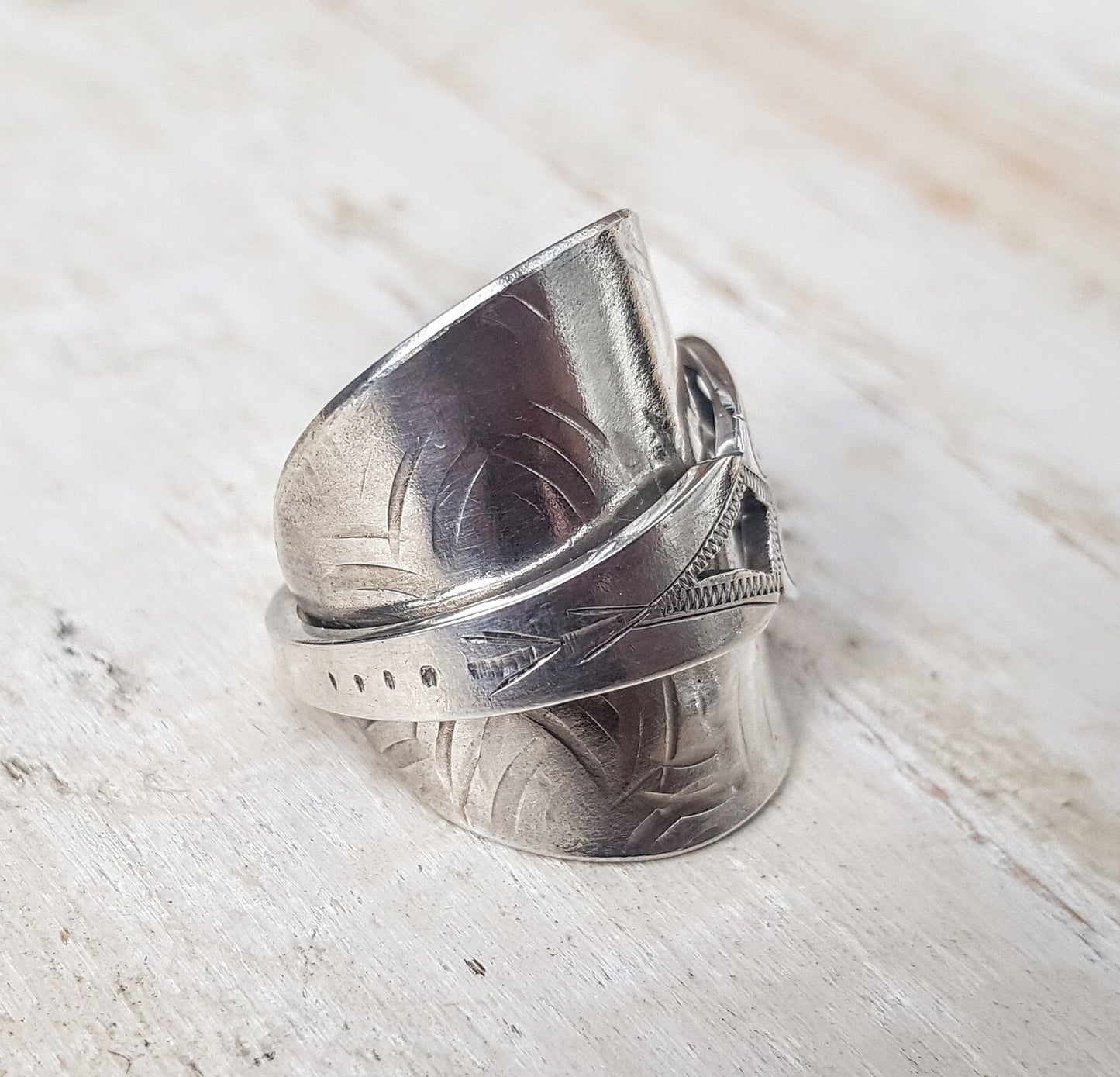 Vintage Art Deco Upcycled Spoon Ring - Men's / Ladies