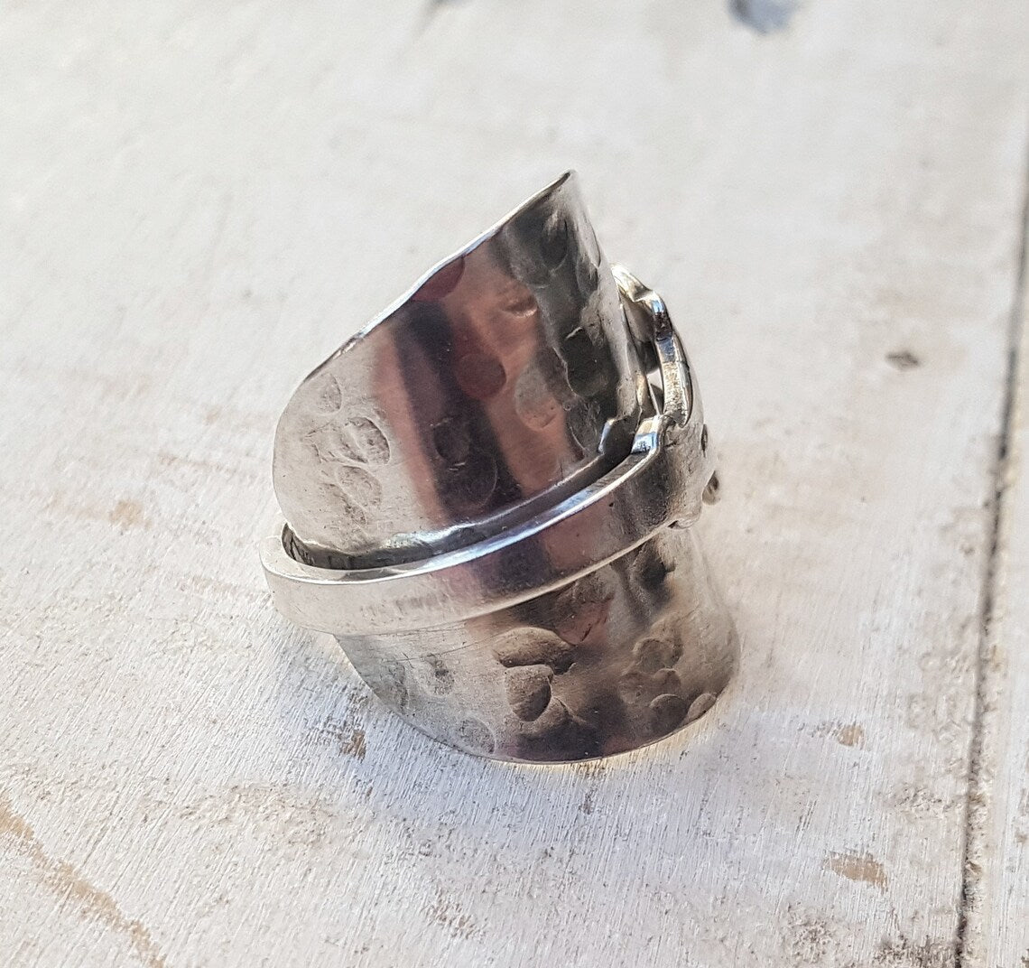 Vintage Spoon Ring - Handmade - Upcycled - Mens - Ladies Boho Floral Jewelry