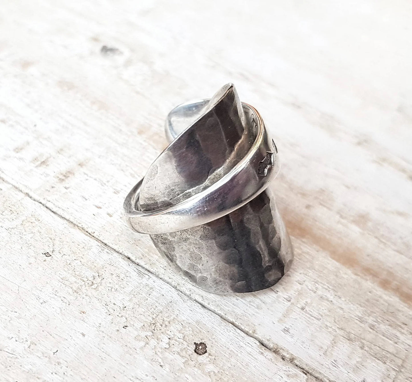 Sterling Silver Unisex - 1968 Sheffield Vintage Spoon Ring