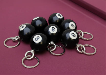 Black Pool Ball 8 Key ring