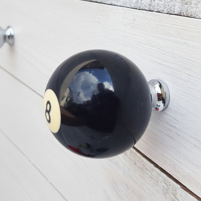 black ball 8 pool ball cabinet pull handle