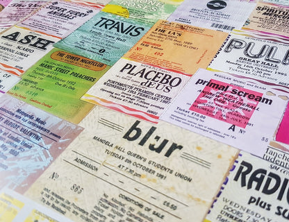 90s bands vintage tickets poster