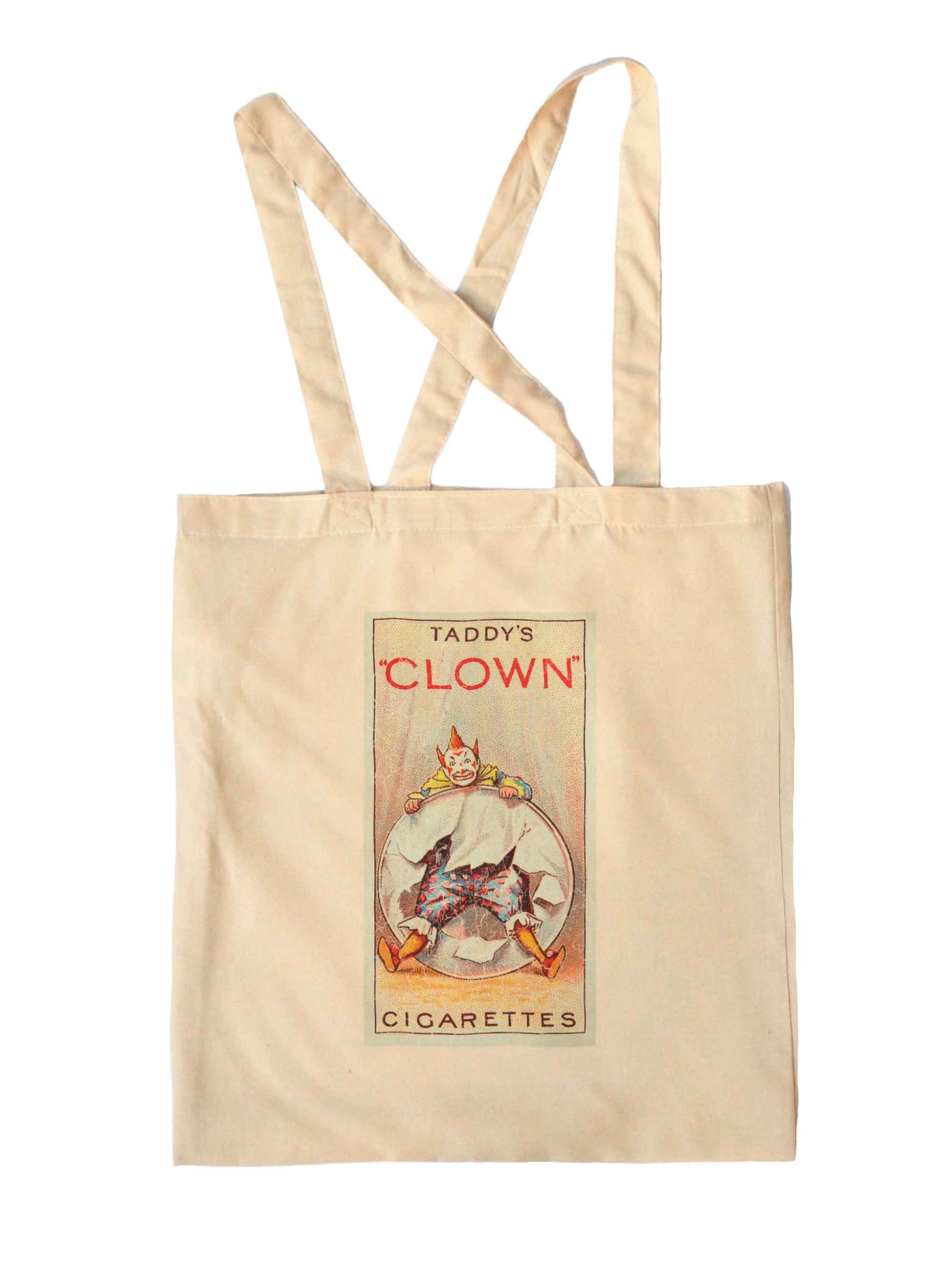 vintage circus clown tote shopping bag