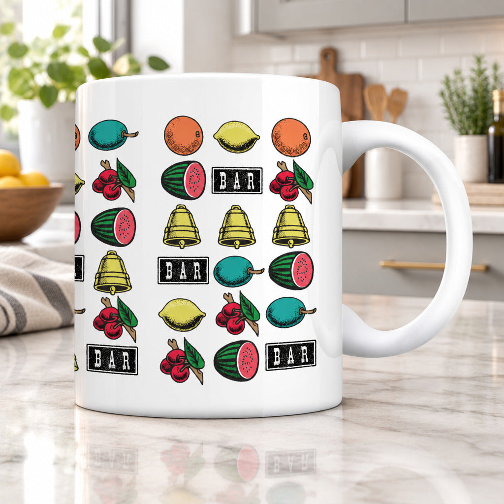 FRUIT MACHINE Slot Machine Vintage Retro Art Coffee Mug
