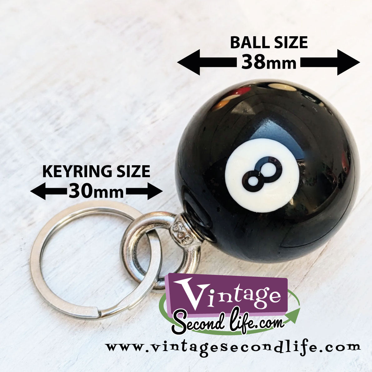 8 Ball Bag Charm Pool Ball Key Ring