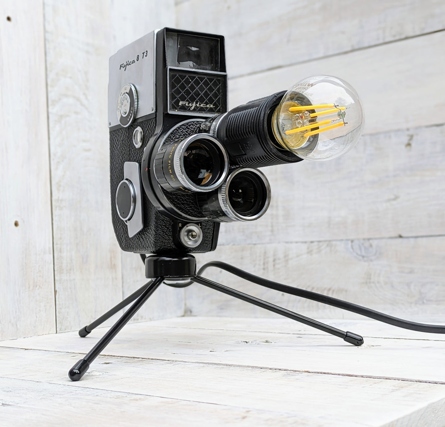 Repurposed 1960s Vintage Cine Movie Camera Lamp - Table Desk Lamp