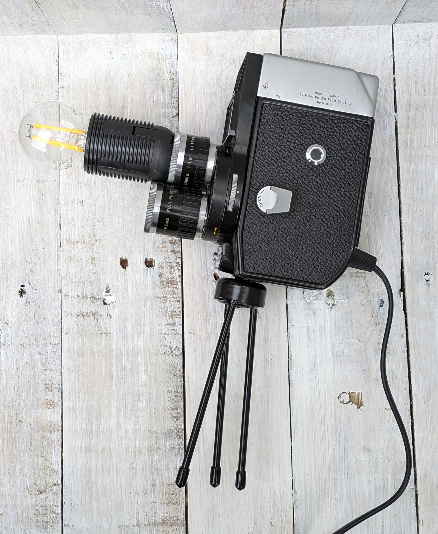 Repurposed 1960s Vintage Cine Movie Camera Lamp - Table Desk Lamp