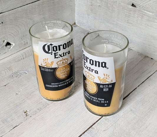 2 Beer Bottle Candles