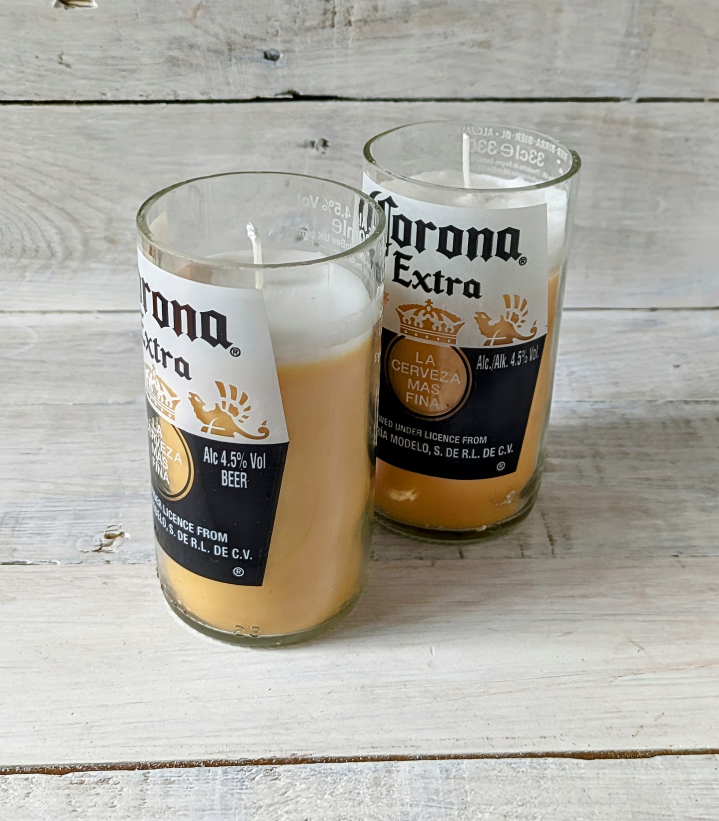 2 Beer Bottle Candles