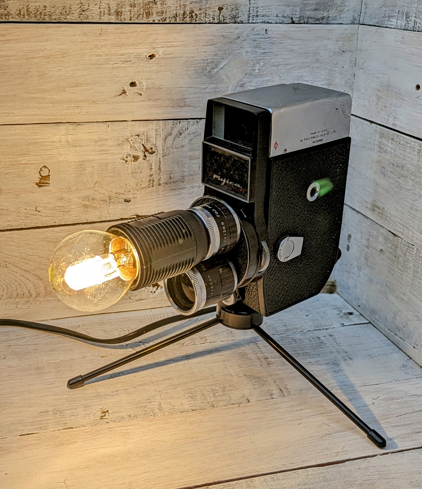 Repurposed 1960s Vintage Cine Movie Camera Lamp - Table Desk Lamp