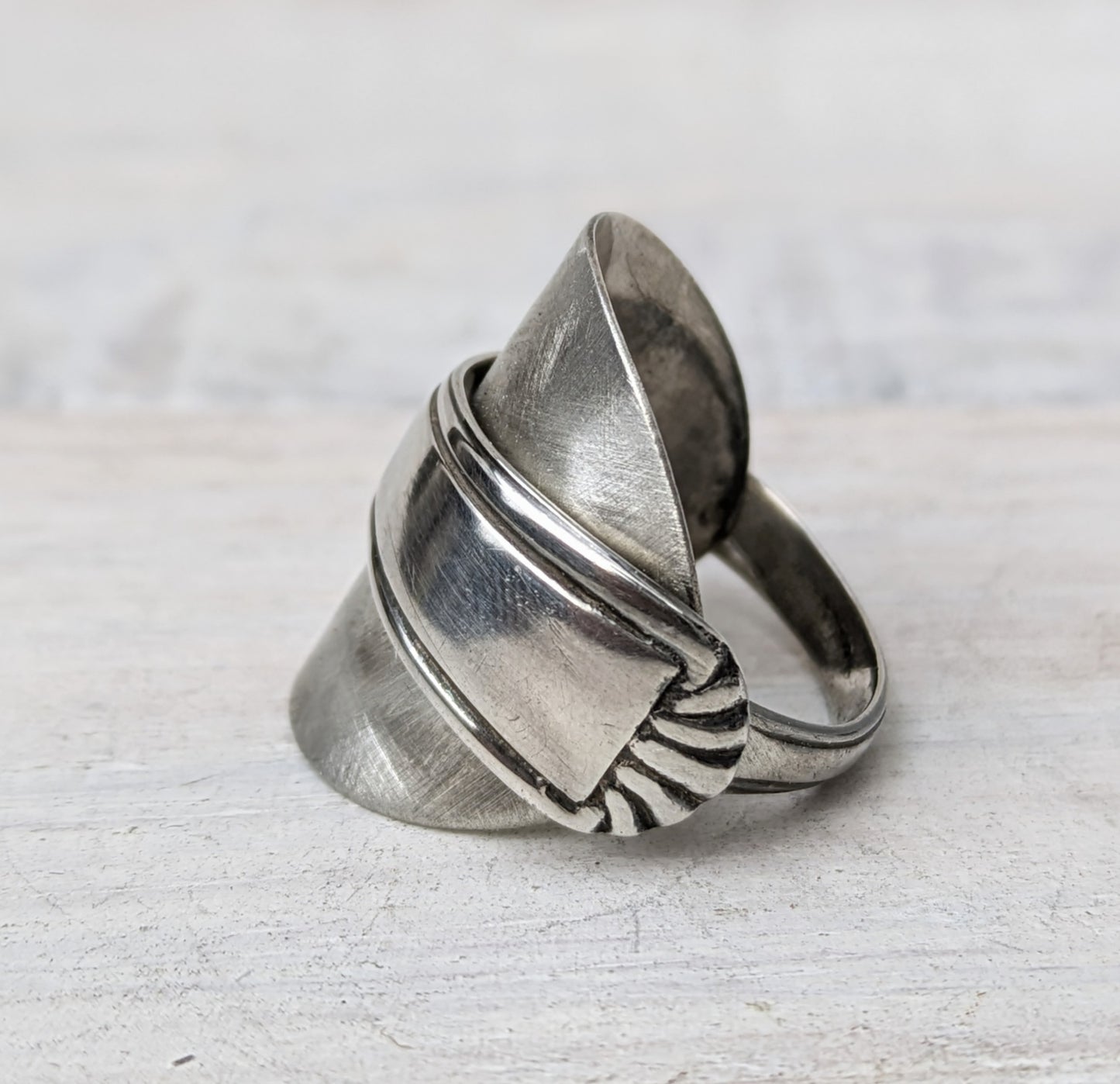 Sterling SILVER Birmingham 1958 Spoon Ring