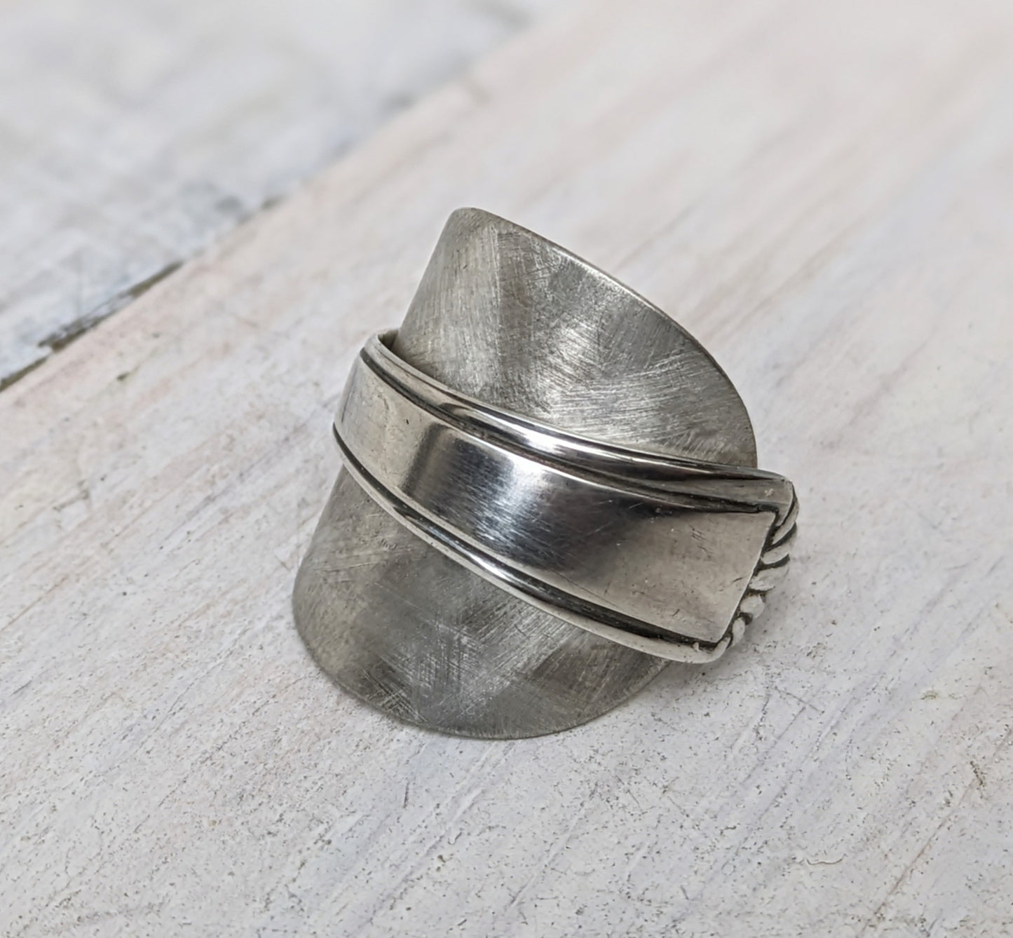 Sterling SILVER Birmingham 1958 Spoon Ring