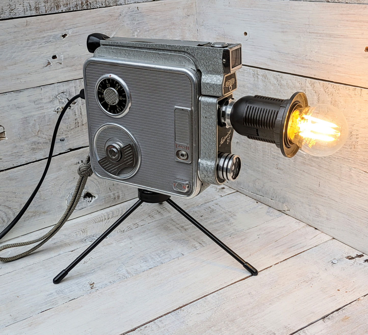 1960s Vintage Cine Movie Camera Lamp - Table Desk Lamp - Mancave